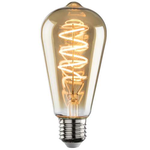 ES | E27 4W LED Amber ST64 Spiral Filament Lamp Dimmable