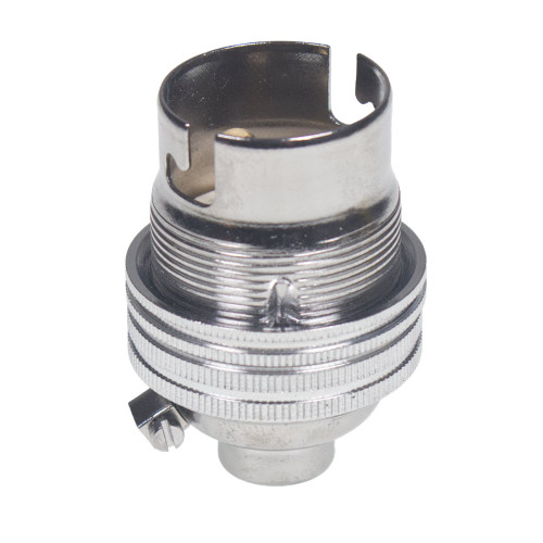 BC | B22 | Bayonet Cap Chrome Un-Switched Lampholder 10mm Entry