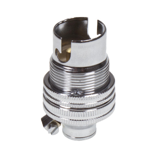 SBC | B15 | Small Bayonet Cap Chrome Lampholder with 10mm Base Fixing