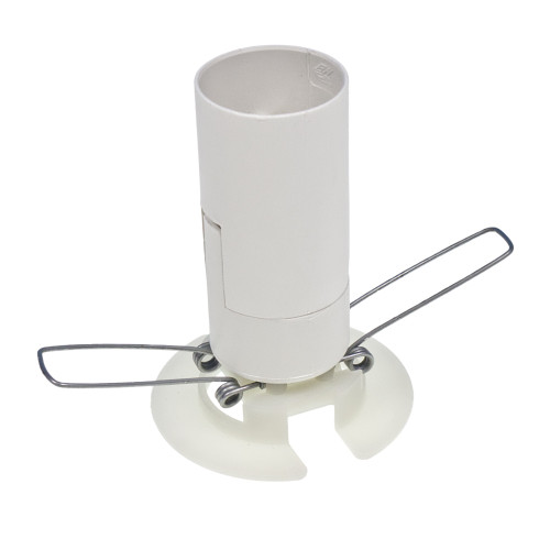 White Salt Lamp SES Lamp Holder with Sprung Fixing Plate