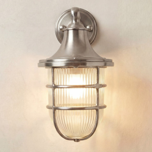Grand Tiller Wall Lantern (Satin Nickel)