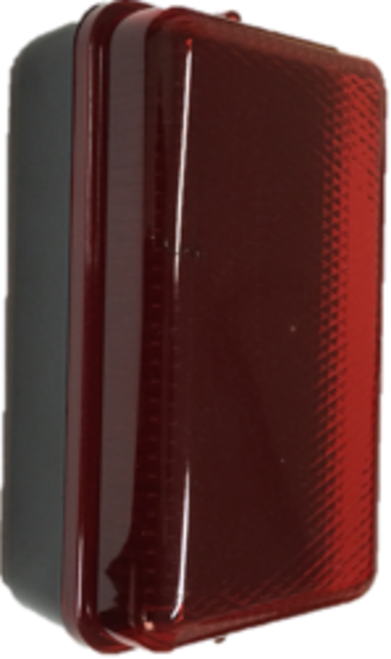 230V IP54 5W LED Security Amenity Bulkhead Black Base with Red Diffuser