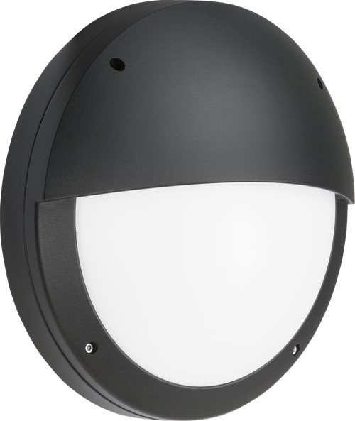 230V IP65 18W LED Eyelid Bulkhead CCT with Microwave Sensor Black