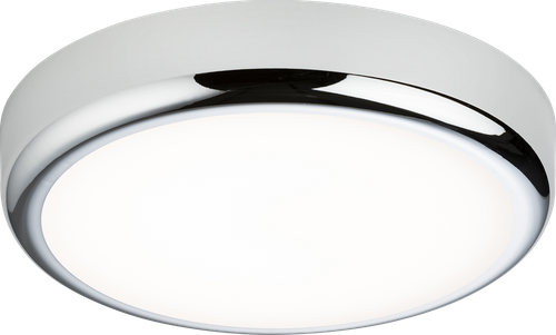 230V IP65 9W CCT Adjustable LED Bulkhead C/W Chrome Trim