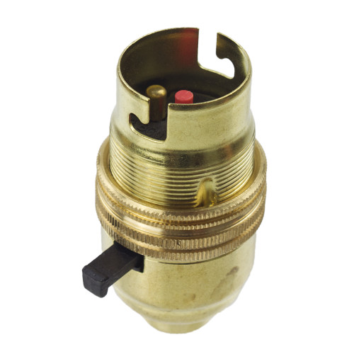 BC | B22 | Bayonet Cap Brass Switched Safer Lampholder 1/2" Entry