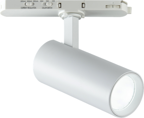 Atlas Pro 230V 3-Circuit Track Dimmable Spotlight in Matt White - 10/12/15W and CCT Adjustable