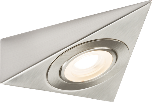 230V 2W LED Triangular Under Cabinet Light with Adjustable CCT - Brushed Chrome