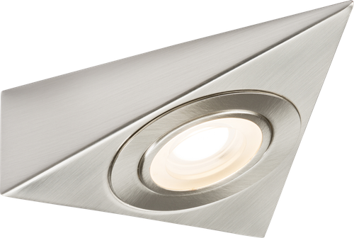 230V 2W LED Triangular Under Cabinet Light with Adjustable CCT - Brushed Chrome