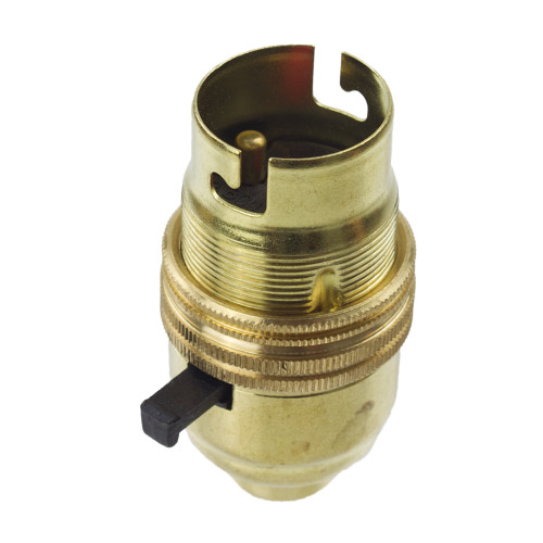 BC | B22 | Bayonet Cap Brass Switched Lampholder 1/2" Entry