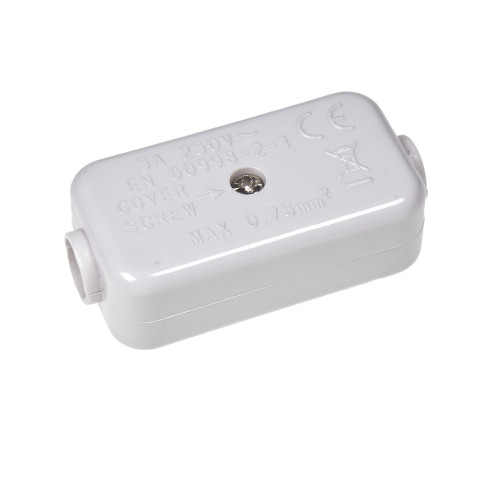 White 2 In Line Connector for 2 Core Flex