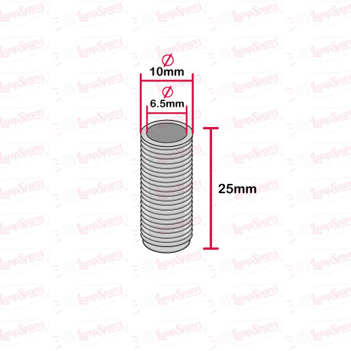 Steel 10mm All thread 25mm Long Hollow Rod PLU69154