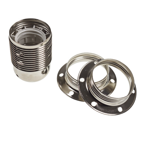 ES | E27 | Edison Screw Nickel Plated Threaded Lampholder