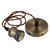 Antique Brass Textile Twisted Brown Wire Suspension E27 Bulb Holder and Ceiling Rose