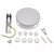 Mini Cylindrical Metal 4-Side Hole Ceiling Rose Kit (Junction Box) | White