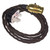 Dark Brown Twisted Cable with Brass BC | B22 Switched Lampholder and Plug 3m