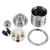 ES | E27 | Edison Screw Chrome Threaded Lampholder with Cord Grip