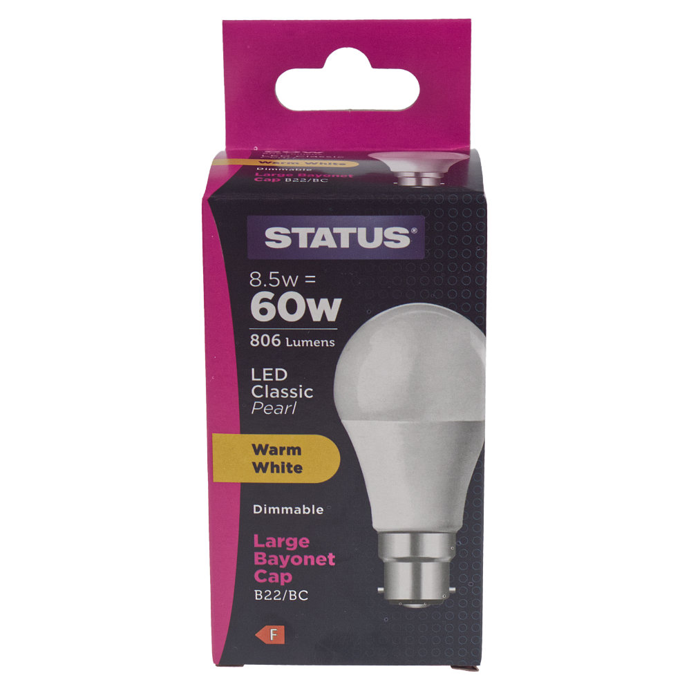 Status LED BC 8.5w Dimmable GLS Lamp