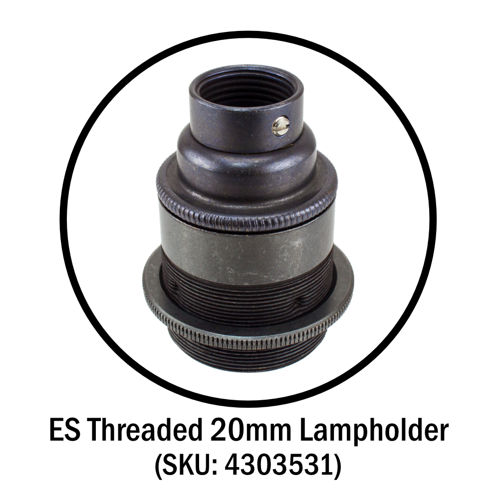 ES | E27 | Edison Screw Bronze Threaded Lampholder with 20mm Base Thread