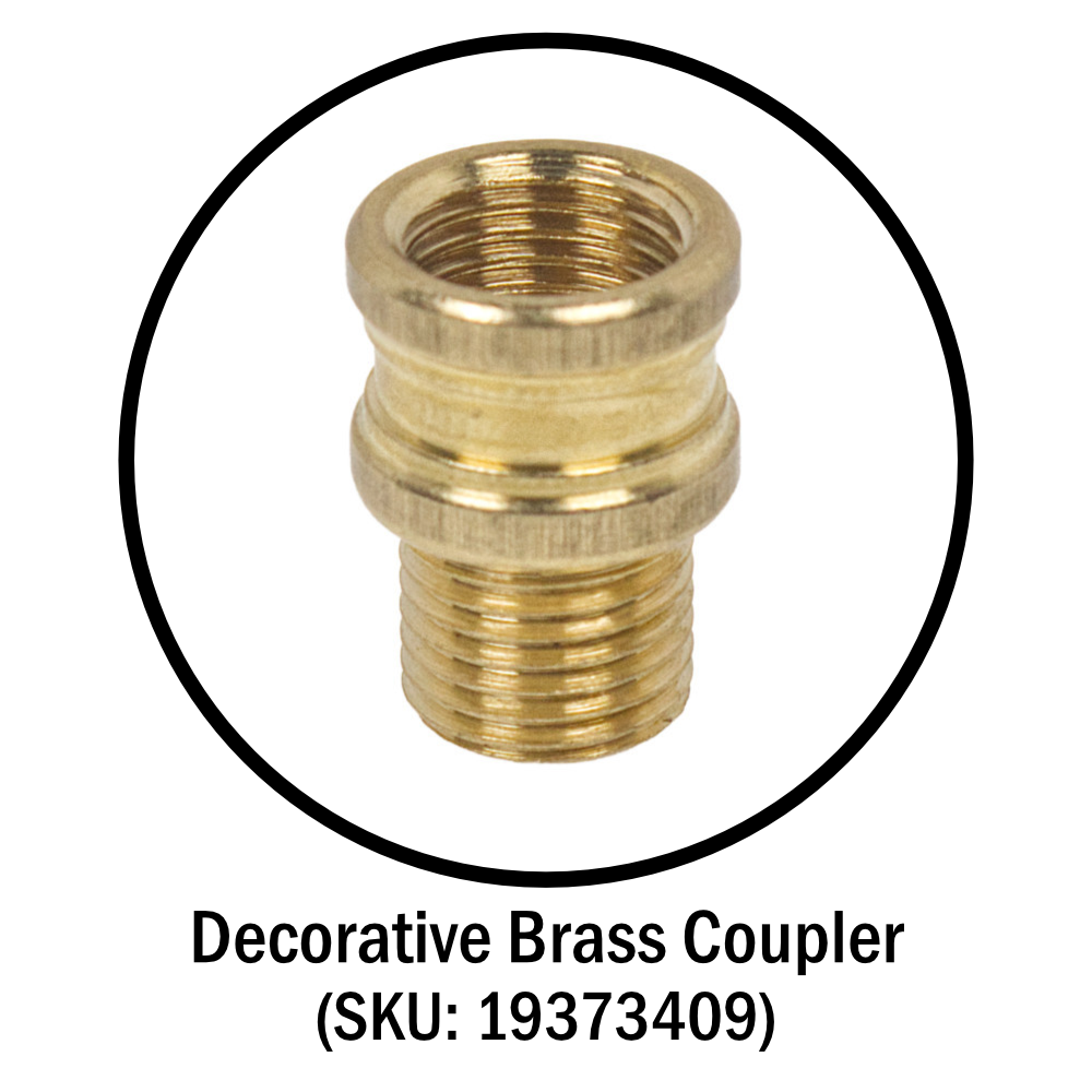 Decorative Brass Coupler | Female M10 x Male M10 Thread