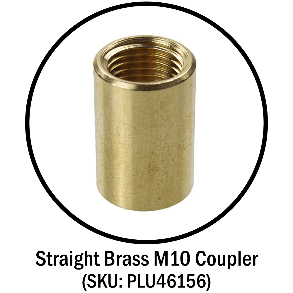 Straight Brass M10 Coupler