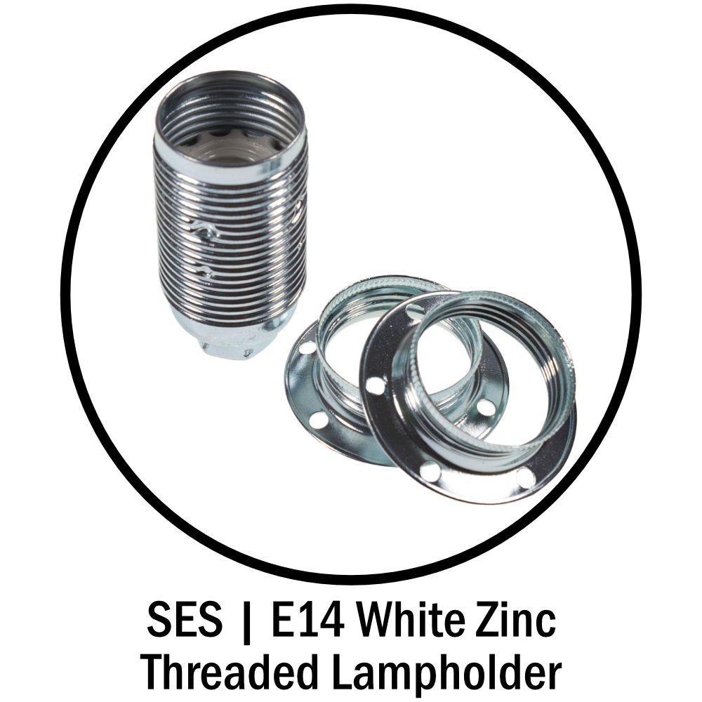 Threaded Lampholder + 2 Shade Rings