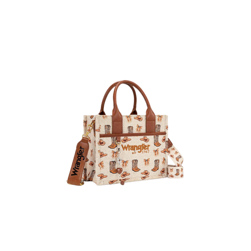Wrangler Cowgirl Print Tote - Tan