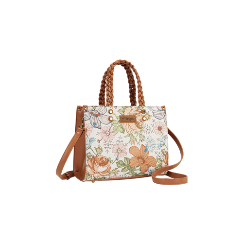 Wrangler Floral Braided Tote - Brown