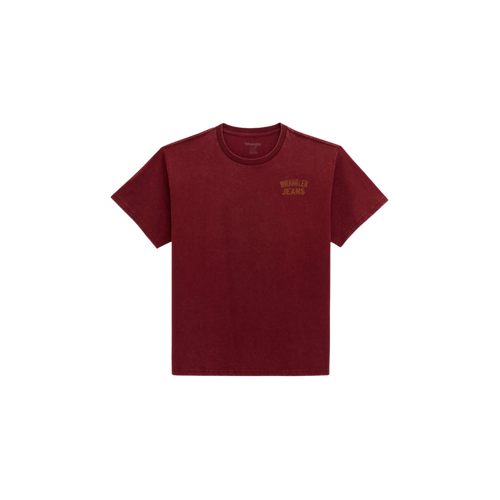 W Retro Graphic Short Sleeve Shirt - Pomegrante
