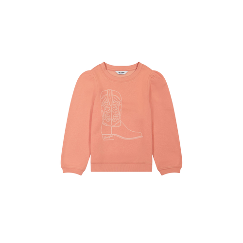 Girl Cowboy Boot Crewneck - Pink