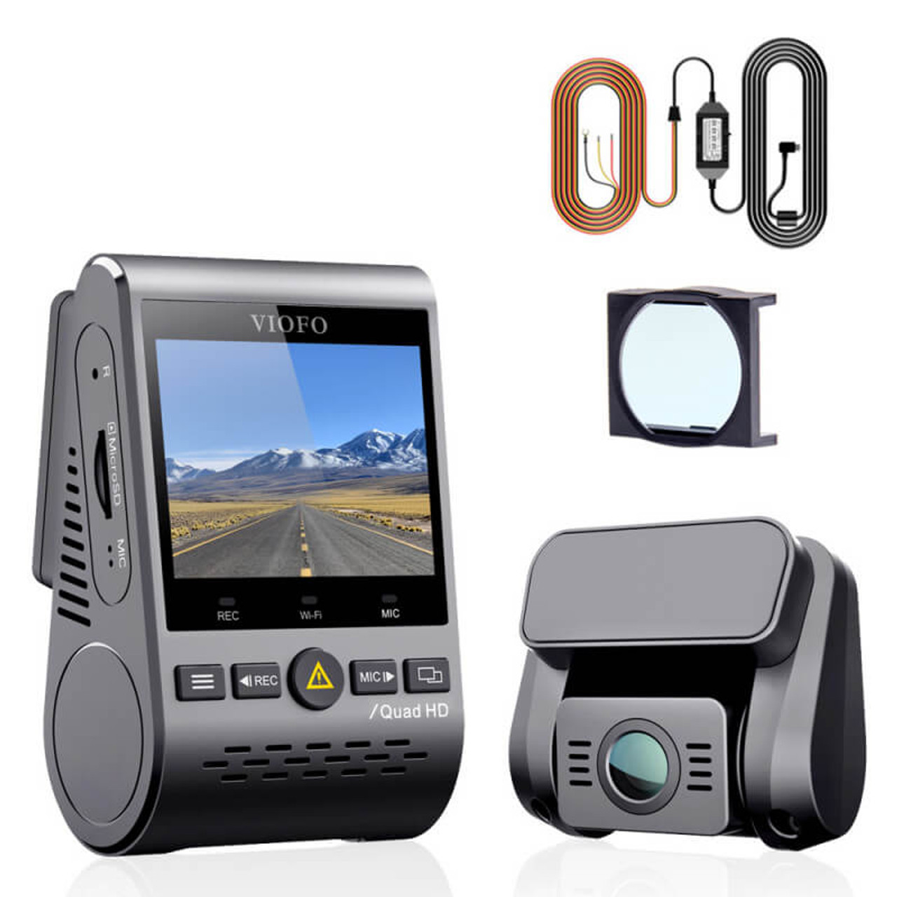 A129 PLUS DUO DUAL CHANNEL 2K WIFI & GPS DASHCAM + HK3 + CPL -  DashCameraNation