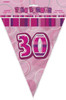 GLITZ PINK 30th FLAG BANNER 3.65m (12') Code 55294