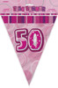 GLITZ PINK 50th FLAG BANNER 3.65m (12') Code 55296