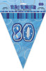 GLITZ BLUE 80th FLAG BANNER 3.65m (12') Code 55355