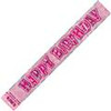 90110 GLITZ PINK FOIL BANNER HAPPY BIRTHDAY