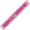 90982 GLITZ PINK FOIL BANNER 100th BIRTHDAY
