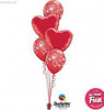 LOVE BOUQUET - TWO FOIL HEARTS WITH THREE LATEX ON STANDARD WEIGHT