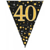 SPARKLING FIZZ�� BLACK 40TH BIRTHDAY FLAG BANNER