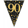 SPARKLING FIZZ�� BLACK 90TH BIRTHDAY FLAG BANNER