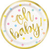 73404 - OH BABY FOIL STAMPED PAPER PLATES 7INCH  PACK 8