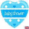 210702 BABY SHOWER BLUE HEART 45CM FOIL BALLOON