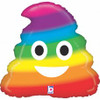 20 INCH EMOJI RAINBOW POO FOIL BALLOON. INC HELIUM & RIBBON