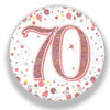 80TH SPARKLING FIZZ ROSE GOLD BADGE 75MM