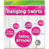 HANGING SWIRL HOLOGRAPHIC HAPPY BIRTHDAY PINK