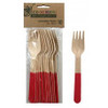 ECO WOODEN CUTLERY RED FORKS P10