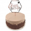 443021 CAKE TOPPER ACRYLIC HAPPY BIRTHDAY HEX ROSE GOLD