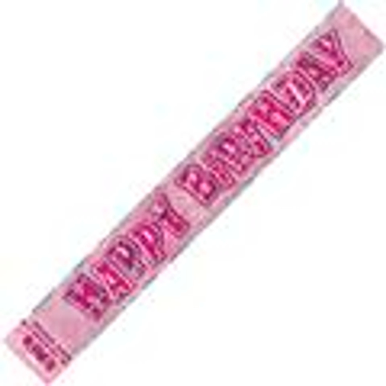 90110 GLITZ PINK FOIL BANNER HAPPY BIRTHDAY