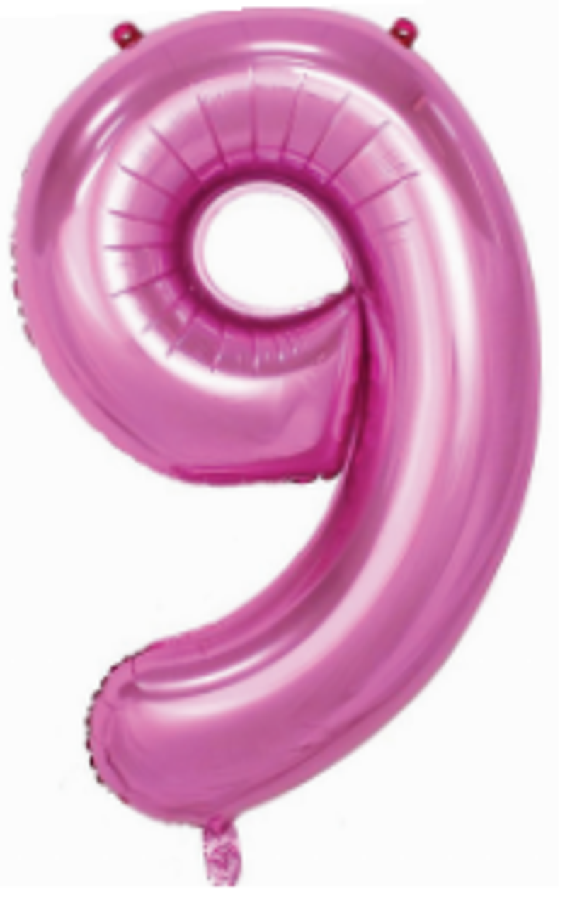 E4046 GIANT NUMERAL FOIL 86cm PINK 9