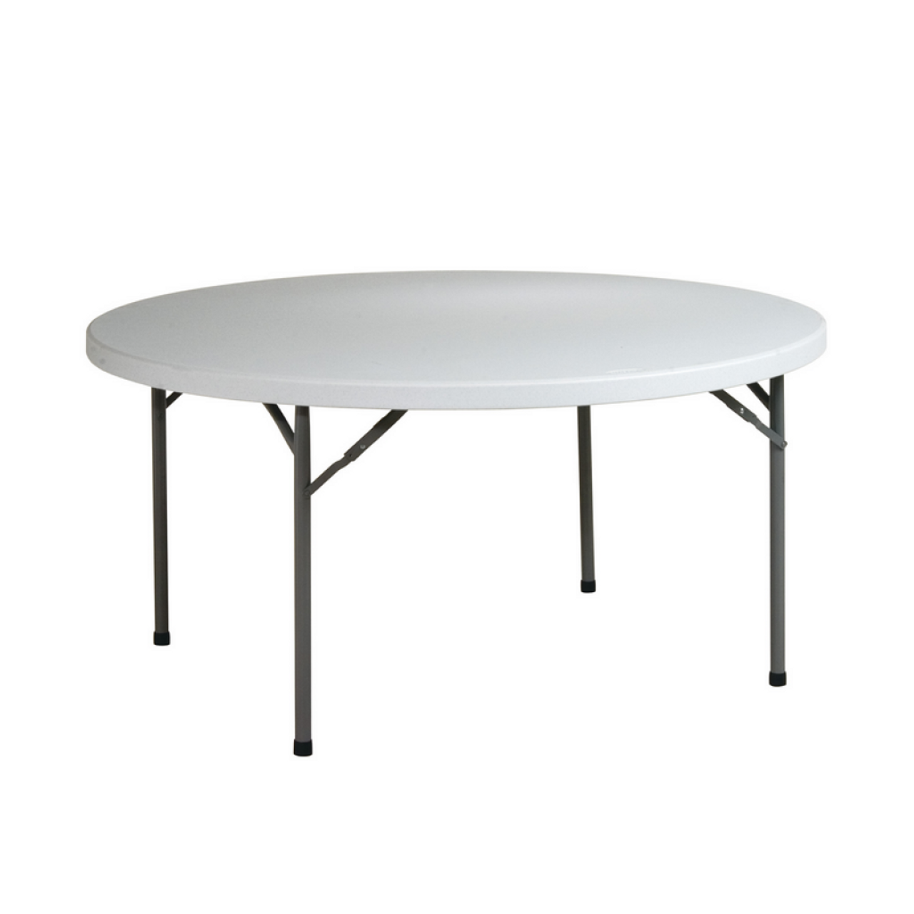 Round White Melamine Table 165cm - seats 8-10 people