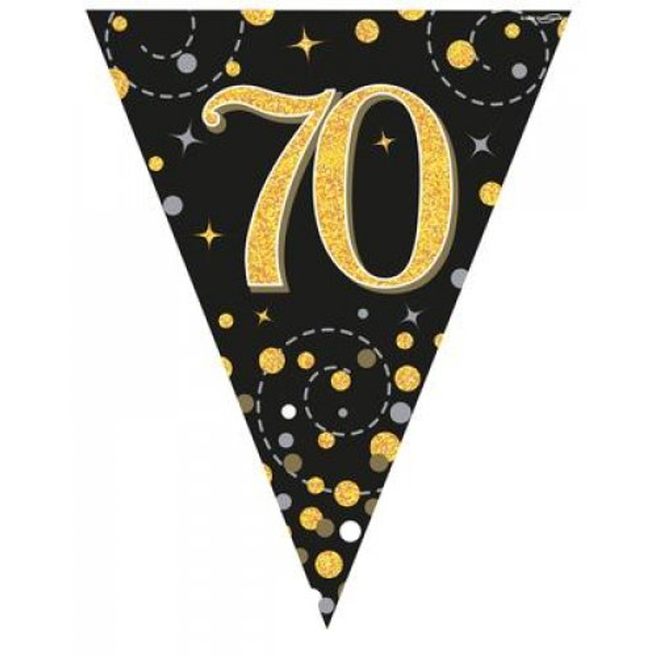 SPARKLING FIZZ�� BLACK 70TH  BIRTHDAY FLAG BANNER