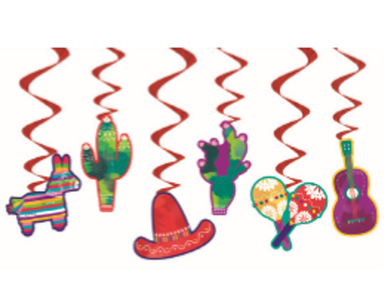 E4919 MEXICAN THEME HANGING DECORATIONS PK6